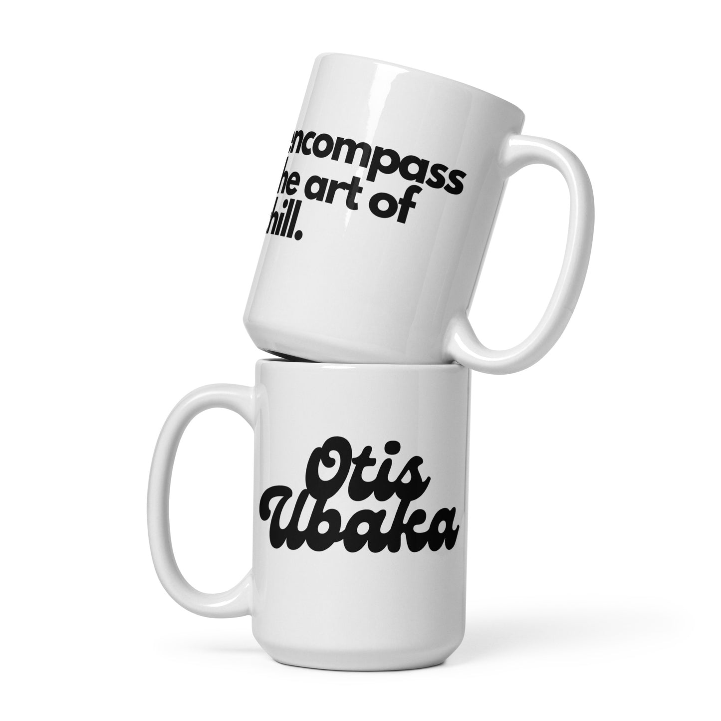 Otis Ubaka Logo + Slogan White glossy mug