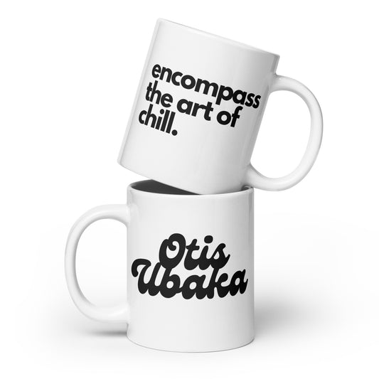 Otis Ubaka Logo + Slogan White glossy mug